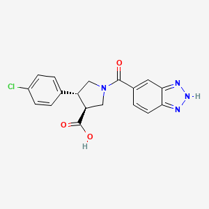 molecular formula C18H15ClN4O3 B7336290 (3S,4R)-1-(2H-benzotriazole-5-carbonyl)-4-(4-chlorophenyl)pyrrolidine-3-carboxylic acid 