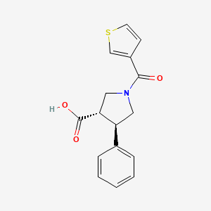 molecular formula C16H15NO3S B7336299 (3S,4R)-4-phenyl-1-(thiophene-3-carbonyl)pyrrolidine-3-carboxylic acid 