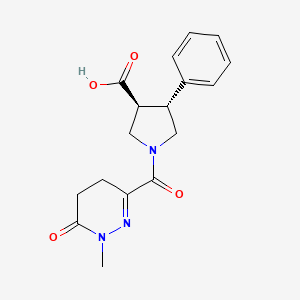 molecular formula C17H19N3O4 B7336302 (3S,4R)-1-(1-methyl-6-oxo-4,5-dihydropyridazine-3-carbonyl)-4-phenylpyrrolidine-3-carboxylic acid 