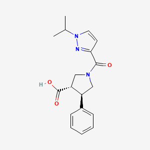 (3S,4R)-4-phenyl-1-(1-propan-2-ylpyrazole-3-carbonyl)pyrrolidine-3-carboxylic acid