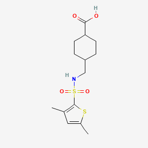 4-[[(3,5-Dimethylthiophen-2-yl)sulfonylamino]methyl]cyclohexane-1-carboxylic acid