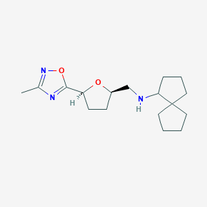 N-[[(2R,5S)-5-(3-methyl-1,2,4-oxadiazol-5-yl)oxolan-2-yl]methyl]spiro[4.4]nonan-4-amine