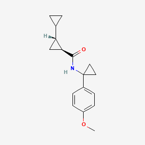 molecular formula C17H21NO2 B7336367 (1S,2R)-2-cyclopropyl-N-[1-(4-methoxyphenyl)cyclopropyl]cyclopropane-1-carboxamide 