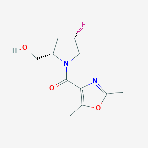 molecular formula C11H15FN2O3 B7336397 (2,5-dimethyl-1,3-oxazol-4-yl)-[(2S,4S)-4-fluoro-2-(hydroxymethyl)pyrrolidin-1-yl]methanone 