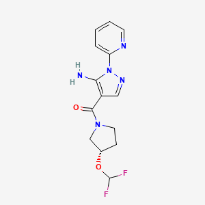 (5-amino-1-pyridin-2-ylpyrazol-4-yl)-[(3S)-3-(difluoromethoxy)pyrrolidin-1-yl]methanone