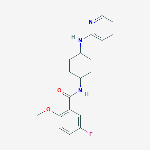 molecular formula C19H22FN3O2 B7336410 5-fluoro-2-methoxy-N-[4-(pyridin-2-ylamino)cyclohexyl]benzamide 