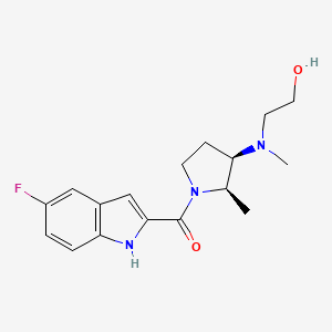 (5-fluoro-1H-indol-2-yl)-[(2R,3R)-3-[2-hydroxyethyl(methyl)amino]-2-methylpyrrolidin-1-yl]methanone