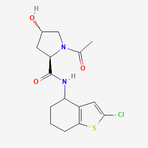 (2R,4S)-1-acetyl-N-(2-chloro-4,5,6,7-tetrahydro-1-benzothiophen-4-yl)-4-hydroxypyrrolidine-2-carboxamide