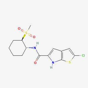 molecular formula C14H17ClN2O3S2 B7336443 2-chloro-N-[(1R,2R)-2-methylsulfonylcyclohexyl]-6H-thieno[2,3-b]pyrrole-5-carboxamide 