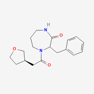 3-benzyl-4-[2-[(3R)-oxolan-3-yl]acetyl]-1,4-diazepan-2-one