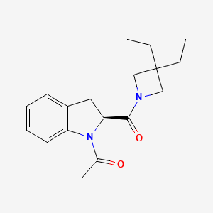 1-[(2S)-2-(3,3-diethylazetidine-1-carbonyl)-2,3-dihydroindol-1-yl]ethanone