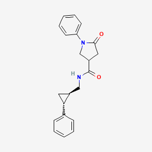 5-oxo-1-phenyl-N-[[(1R,2R)-2-phenylcyclopropyl]methyl]pyrrolidine-3-carboxamide