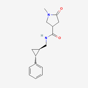 1-methyl-5-oxo-N-[[(1R,2R)-2-phenylcyclopropyl]methyl]pyrrolidine-3-carboxamide