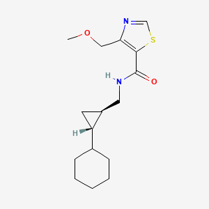 molecular formula C16H24N2O2S B7336510 N-[[(1R,2S)-2-cyclohexylcyclopropyl]methyl]-4-(methoxymethyl)-1,3-thiazole-5-carboxamide 