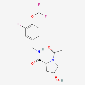 (2R,4R)-1-acetyl-N-[[4-(difluoromethoxy)-3-fluorophenyl]methyl]-4-hydroxypyrrolidine-2-carboxamide