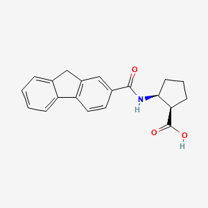 molecular formula C20H19NO3 B7336543 (1R,2S)-2-(9H-fluorene-2-carbonylamino)cyclopentane-1-carboxylic acid 