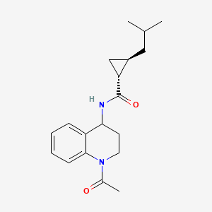 (1R,2R)-N-(1-acetyl-3,4-dihydro-2H-quinolin-4-yl)-2-(2-methylpropyl)cyclopropane-1-carboxamide