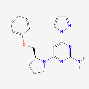 4-[(2S)-2-(phenoxymethyl)pyrrolidin-1-yl]-6-pyrazol-1-ylpyrimidin-2-amine