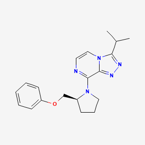 molecular formula C19H23N5O B7336723 8-[(2S)-2-(phenoxymethyl)pyrrolidin-1-yl]-3-propan-2-yl-[1,2,4]triazolo[4,3-a]pyrazine 