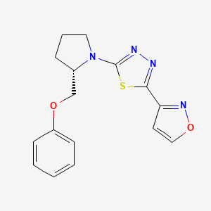 3-[5-[(2S)-2-(phenoxymethyl)pyrrolidin-1-yl]-1,3,4-thiadiazol-2-yl]-1,2-oxazole