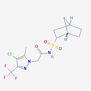 N-[[(1S,4R)-2-bicyclo[2.2.1]heptanyl]sulfonyl]-2-[4-chloro-5-methyl-3-(trifluoromethyl)pyrazol-1-yl]acetamide