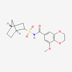 N-[[(1S,4R)-2-bicyclo[2.2.1]heptanyl]sulfonyl]-5-methoxy-2,3-dihydro-1,4-benzodioxine-7-carboxamide