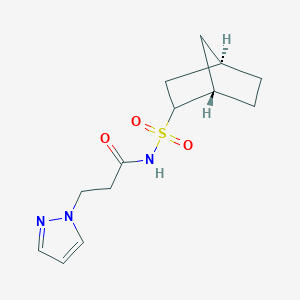 N-[[(1S,4R)-2-bicyclo[2.2.1]heptanyl]sulfonyl]-3-pyrazol-1-ylpropanamide