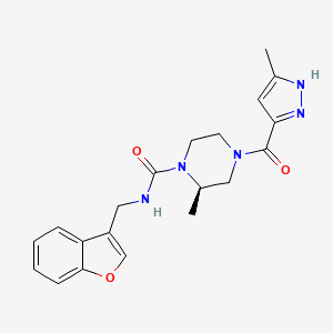 (2R)-N-(1-benzofuran-3-ylmethyl)-2-methyl-4-(5-methyl-1H-pyrazole-3-carbonyl)piperazine-1-carboxamide