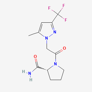 (2R)-1-[2-[5-methyl-3-(trifluoromethyl)pyrazol-1-yl]acetyl]pyrrolidine-2-carboxamide