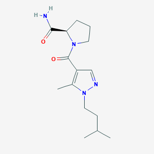 (2R)-1-[5-methyl-1-(3-methylbutyl)pyrazole-4-carbonyl]pyrrolidine-2-carboxamide