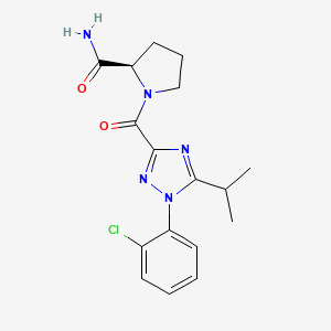 (2R)-1-[1-(2-chlorophenyl)-5-propan-2-yl-1,2,4-triazole-3-carbonyl]pyrrolidine-2-carboxamide