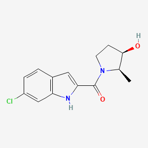 (6-chloro-1H-indol-2-yl)-[(2R,3R)-3-hydroxy-2-methylpyrrolidin-1-yl]methanone