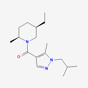 molecular formula C17H29N3O B7337430 [(2S,5R)-5-ethyl-2-methylpiperidin-1-yl]-[5-methyl-1-(2-methylpropyl)pyrazol-4-yl]methanone 