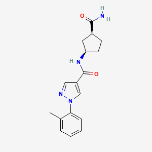 N-[(1R,3S)-3-carbamoylcyclopentyl]-1-(2-methylphenyl)pyrazole-4-carboxamide