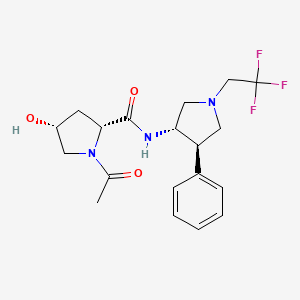 (2R,4R)-1-acetyl-4-hydroxy-N-[(3S,4R)-4-phenyl-1-(2,2,2-trifluoroethyl)pyrrolidin-3-yl]pyrrolidine-2-carboxamide