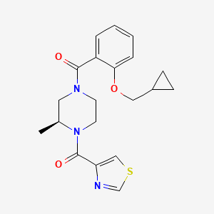 [2-(cyclopropylmethoxy)phenyl]-[(3S)-3-methyl-4-(1,3-thiazole-4-carbonyl)piperazin-1-yl]methanone