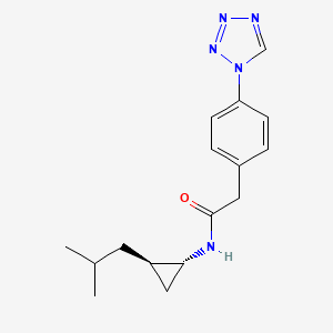 N-[(1R,2R)-2-(2-methylpropyl)cyclopropyl]-2-[4-(tetrazol-1-yl)phenyl]acetamide