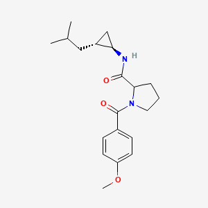 1-(4-methoxybenzoyl)-N-[(1R,2R)-2-(2-methylpropyl)cyclopropyl]pyrrolidine-2-carboxamide