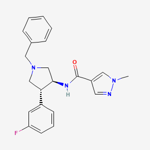 N-[(3S,4R)-1-benzyl-4-(3-fluorophenyl)pyrrolidin-3-yl]-1-methylpyrazole-4-carboxamide