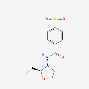 molecular formula C14H19NO4S B7337572 N-[(2S,3R)-2-ethyloxolan-3-yl]-4-methylsulfonylbenzamide 