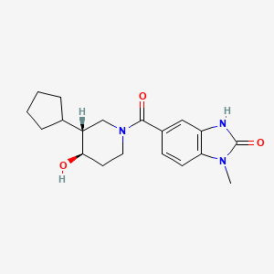 6-[(3R,4R)-3-cyclopentyl-4-hydroxypiperidine-1-carbonyl]-3-methyl-1H-benzimidazol-2-one