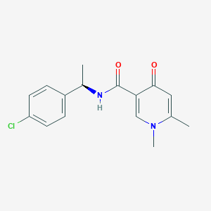 molecular formula C16H17ClN2O2 B7337578 N-[(1R)-1-(4-chlorophenyl)ethyl]-1,6-dimethyl-4-oxopyridine-3-carboxamide 