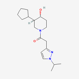 1-[(3R,4R)-3-cyclopentyl-4-hydroxypiperidin-1-yl]-2-(1-propan-2-ylpyrazol-3-yl)ethanone