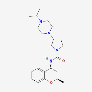 N-[(2R,4R)-2-methyl-3,4-dihydro-2H-chromen-4-yl]-3-(4-propan-2-ylpiperazin-1-yl)pyrrolidine-1-carboxamide