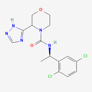 N-[(1R)-1-(2,5-dichlorophenyl)ethyl]-3-(1H-1,2,4-triazol-5-yl)morpholine-4-carboxamide