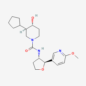 (3R,4R)-3-cyclopentyl-4-hydroxy-N-[(2R,3S)-2-(6-methoxypyridin-3-yl)oxolan-3-yl]piperidine-1-carboxamide