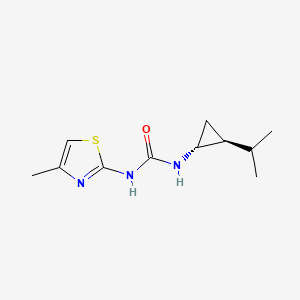 molecular formula C11H17N3OS B7337602 1-(4-methyl-1,3-thiazol-2-yl)-3-[(1R,2S)-2-propan-2-ylcyclopropyl]urea 