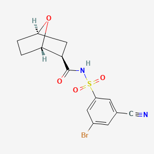 molecular formula C14H13BrN2O4S B7337604 (1S,2R,4R)-N-(3-bromo-5-cyanophenyl)sulfonyl-7-oxabicyclo[2.2.1]heptane-2-carboxamide 