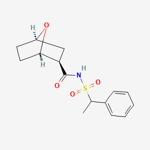 molecular formula C15H19NO4S B7337612 (1S,2R,4R)-N-(1-phenylethylsulfonyl)-7-oxabicyclo[2.2.1]heptane-2-carboxamide 