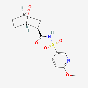 molecular formula C13H16N2O5S B7337638 (1S,2R,4R)-N-(6-methoxypyridin-3-yl)sulfonyl-7-oxabicyclo[2.2.1]heptane-2-carboxamide 